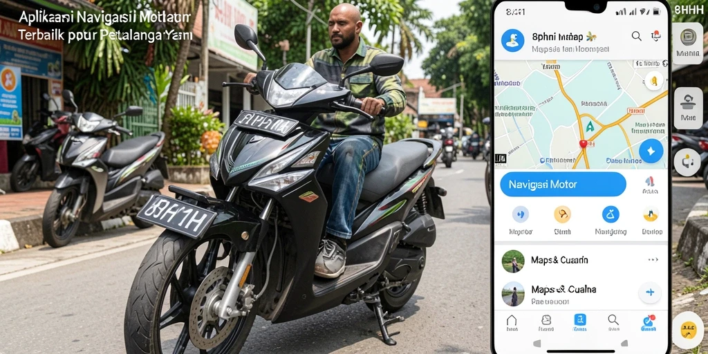 Antarmuka aplikasi 8HHH yang menarik dan informatif untuk navigasi motor.