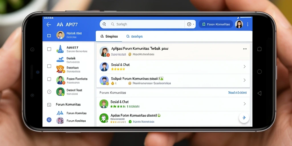 Antarmuka aplikasi API77 yang menarik untuk Forum Komunitas.