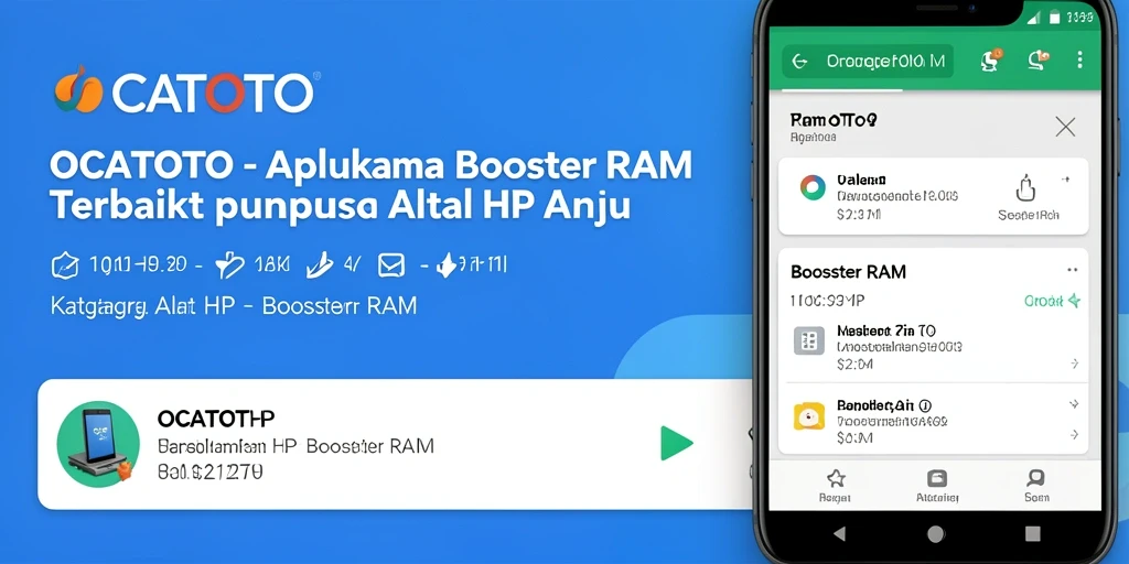 Antarmuka utama OCATOTO menampilkan fitur pembersihan RAM yang mudah digunakan.