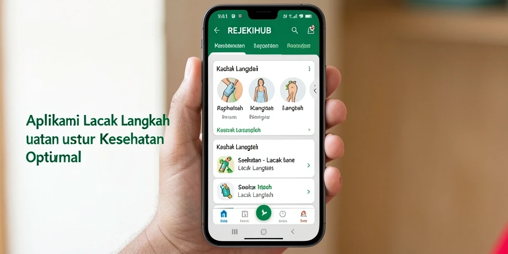 Tampilan antarmuka REJEKIHUB dengan fitur Lacak Langkah yang menarik.
