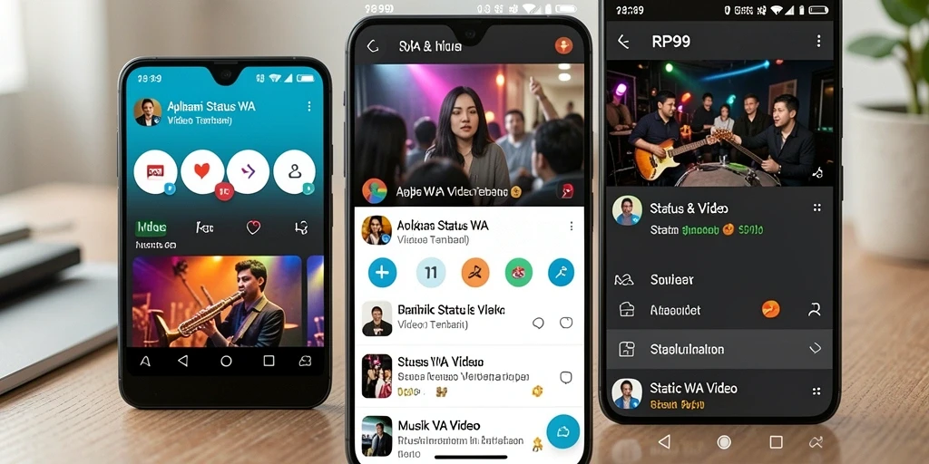 Antarmuka sederhana dan fitur unggah video Status WA.