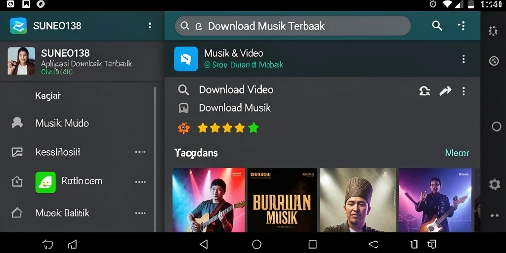 Antarmuka SUNEO138 yang mudah digunakan untuk Download Musik.