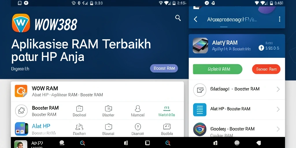 Antarmuka WOW388 yang sederhana dan fungsional untuk Booster RAM.